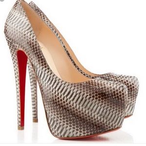 Christian Louboutin Lady Daff watersnake pumps